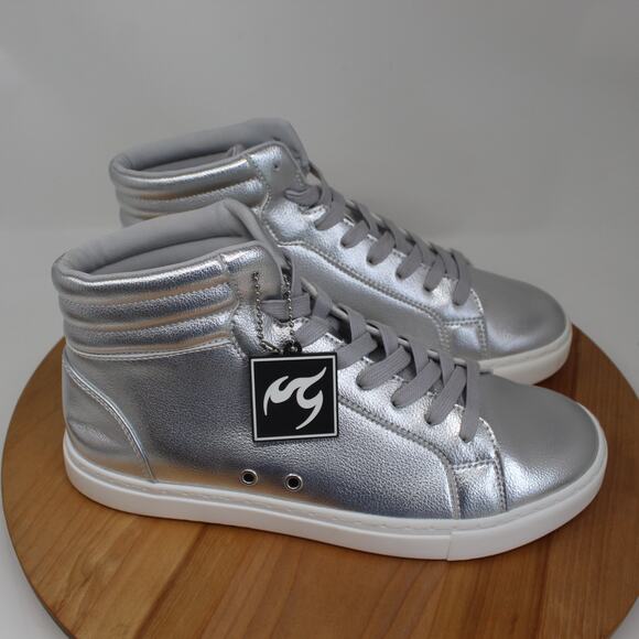 Silver High Top Dance Sneaker Dance Shoes High Top Sparkle